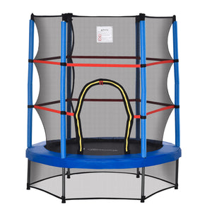 55" Kids Trampoline with Enclosure Net for Indoor/Outdoor, Trampoline for Boys and Girls Age 3-6 Years, Red