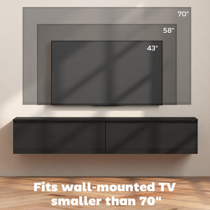 Wall Mounted TV Stand, Floating TV Cabinet with Storage, for TVs up to 70", High Gloss Effect – view 12