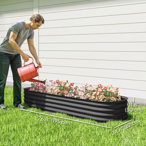 4.9 x 2 x 1ft Galvanized Raised Garden Bed Kit, Metal Planter Box with Safety Edging, Black – view 30
