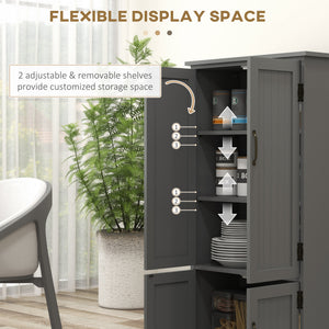 48" 4-Door Storage Cabinet Multi-Storey Large Space Pantry with Adjustable Shelves Black – view 12