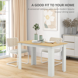 47" Kitchen Table for 4-6 People, Dining Table with Wood Effect for Dining Room, Black