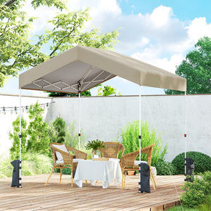 8 x 8 ft Pop Up Canopy Tent with 1-Button Push Easy Setup, UPF 50+ A-Frame Outdoor Instant Canopy, Beige