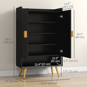 Entryway Shoe Storage Cabinet, Narrow Shoe Cabinet with Adjustable Shelves and Open Shelf for 15 Pairs of – view 23