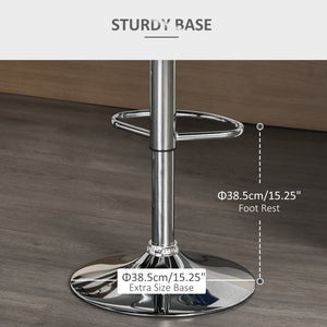 Set of 2 Counter Height Bar Stools Swivel Stool Height Adjustable Bar Chairs with Footrest for Kitchen Dining Home Pub, Grey