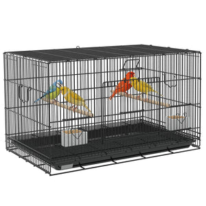 Birdcage for Canaries, Lovebirds Finches, Budgie Cage with Removable Tray, Bottom Mesh Panel