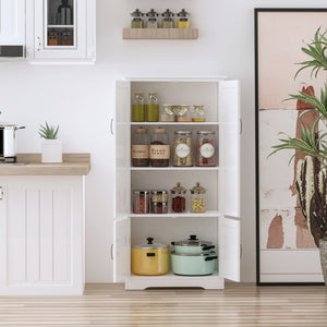 48" 4-Door Storage Cabinet Multi-Storey Large Space Pantry with Adjustable Shelves Black – view 31
