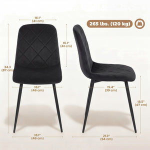 Dining Chairs Set of 4, Upholstered Dining Room Chairs with Steel Legs – view 2