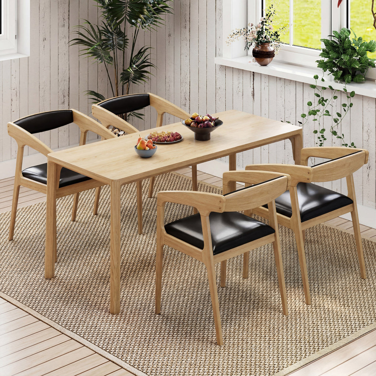 Upholstered Armchairs Set of 2 with Cozy Backrest and Padded Seat Cushion-Natural view 5