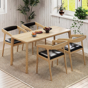 Upholstered Armchairs Set of 2 with Cozy Backrest and Padded Seat Cushion-Natural view 5
