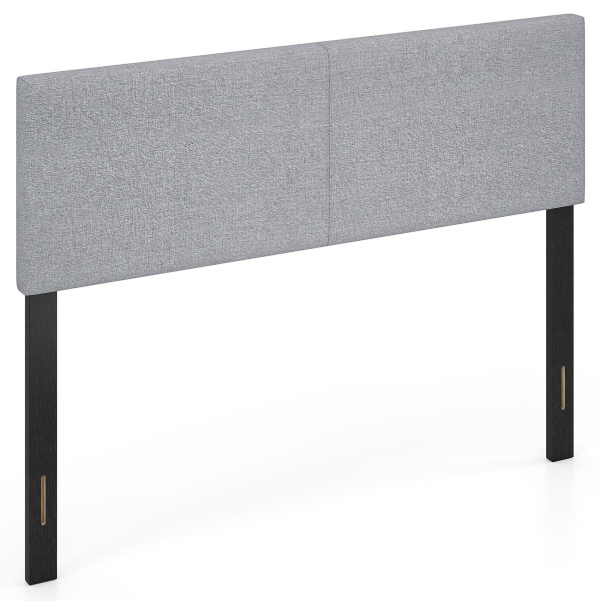 Upholstered Headboard Queen/Full Size Vertical Quilted Linen Fabric Bed Frame Mount Panel-Gray