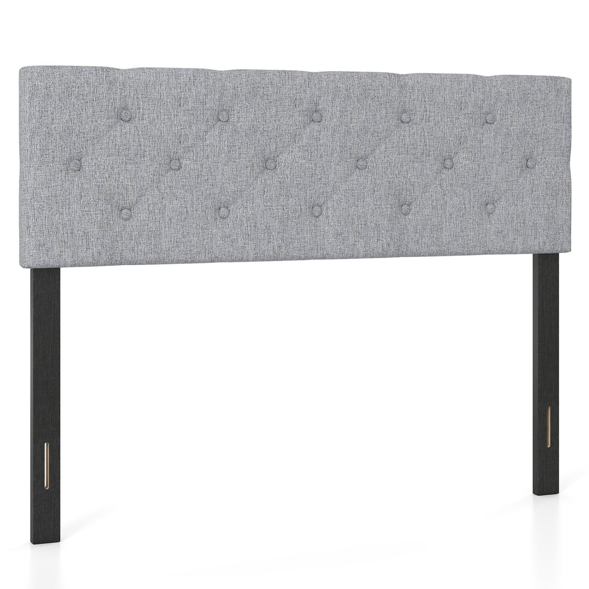 Upholstered Headboard Queen/Full Size Tufted Linen Fabric Bed Frame Mount Panel-Gray