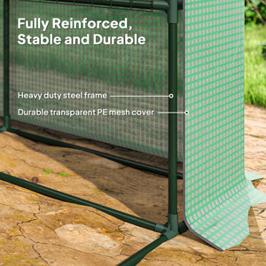 8' x 6' x 7' Portable Walk-In Greenhouse Hot House with 18 Shelves,  Water/UV Resistant Weather Cover, & Roll Up Door