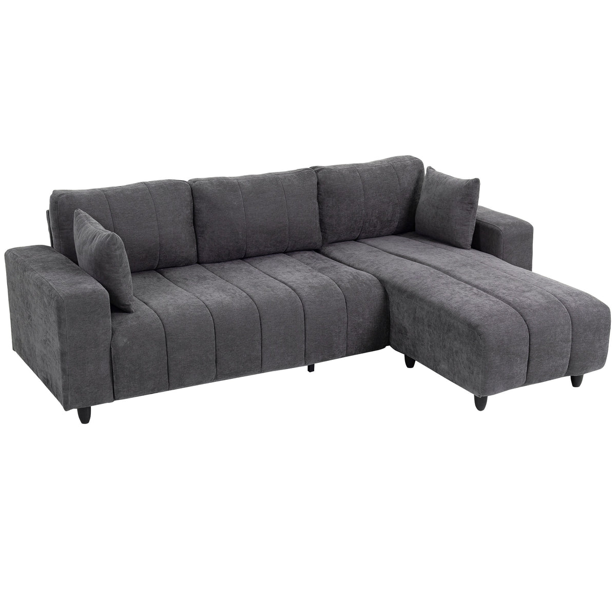 Sectional Couch with Integrated Seat, 3 Seater L-Shaped Sofa with Changeable Chaise, Spring Cushion – view 8