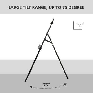 55" Pine Wood Painting Easel Stand, Adjustable Folding Art Easel, Tilts up to 75° for Adults, Begginners and Students, Black