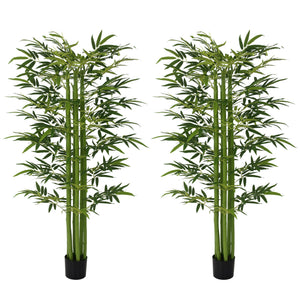 Indoor Fake Plants, Artificial Bamboo Tree with Adjustable Shape for Home Office Living Room Decor, Green