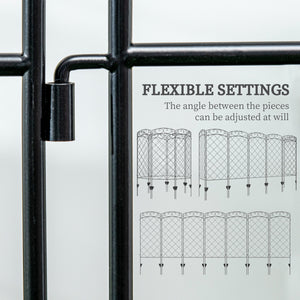 7 Pack Garden Fencing for Yard, Decorative Fence Panels as Flower Edging, Black