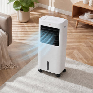 Cooling Fan for Bedroom with Ice Pack, Tower Fan with Remote Control, 3 Modes, 3 Speeds, 7.5H Timer, White