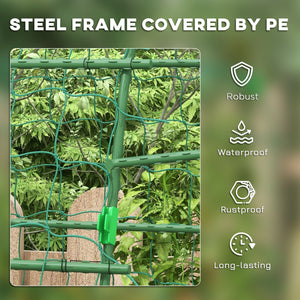 Arched Garden Trellis w/ Climbing Net Metal Cucumber Plant Trellis A-Frame for Climbing Plants 57" x 66" x – view 6
