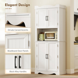 73" Kitchen Pantry Cabinet, Freestanding Kitchen Hutch with 12 Door Shelves, Adjustable Shelves – view 13