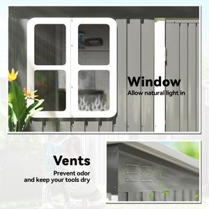 8.5' x 6' Galvanised Steel Outdoor Storage Shed, Garden Shed with Window – view 11