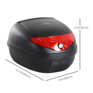 Detachable Scooter Motorcycle Trunk Top Case 24L Tour Luggage Box Tail Carrier Lockable Black