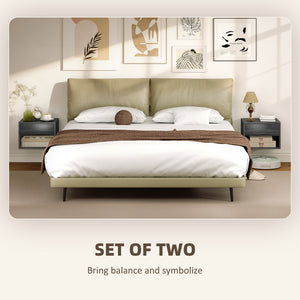 Floating Nightstand Set of 2, Wall Mounted Bedside Table with Drawer for Bedroom Black – view 17