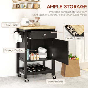 Kitchen Cart on Wheels, Rolling Kitchen Island Cart with Wood Top, Towel Rack – view 10