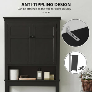 3-Tier Over Toilet Storage Unit Washing Machine Cabinet Dryer Cabinet with Adjustable Shelf for Bathroom, Laundry