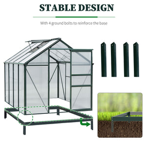 6' x 8' Greenhouse Clear & Twin Wall Panels Green Frame Press to Select