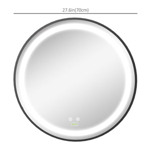 LED Bathroom Mirror for Vanity, Dimmable Lighted Anti Fog Wall Mirror with 3 Temperature Colors, Plug-in, 24 Inch