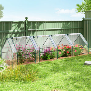 Portable Mini Greenhouse Tunnel Growing Tent Plants Flower Warm House w/ Zippered Roll-up Doors, Clear – view 18
