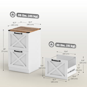 2 Drawer File Cabinet with Silent Slides, Vertical Farmhouse Filing Cabinet Fits Letter/A4 Size Home – view 9