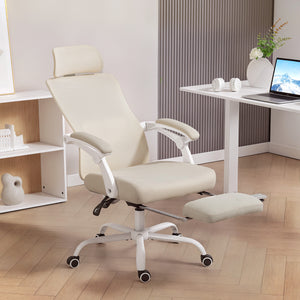 Ergonomic Office Chair, Mesh Reclining Desk Chair with Adjustable Lumbar Support, Headrest, Beige – view 7