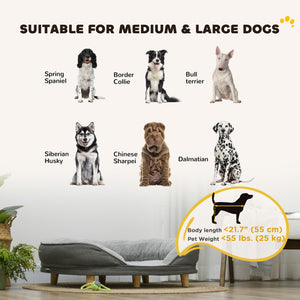 Pet Sofa Bed for Large Dogs with Removable Cushion, Washable Cover, Anti-slip Foot Pads, Grey