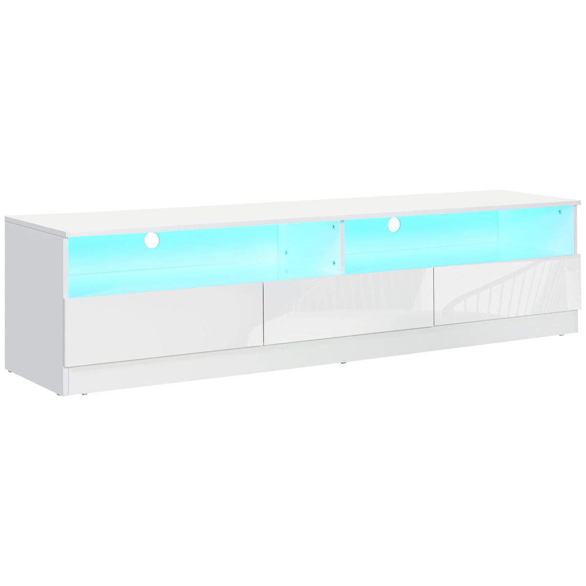 LED Lighted TV Stand for TVs up to 75", Modern TV Cabinet with Storage Drawers for Living Room