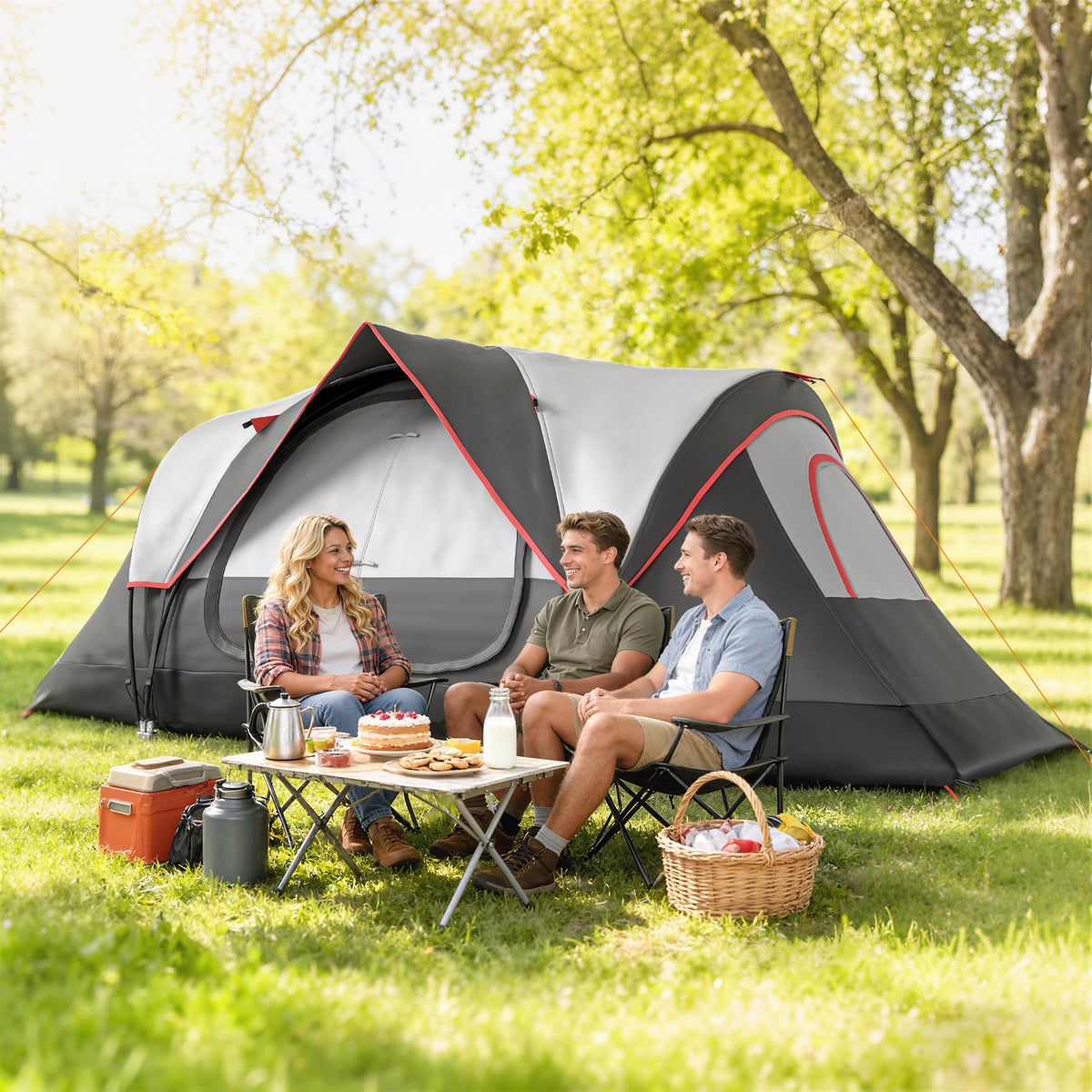 Camping Tent for 6 Man with 2000mm Waterproof Rainfly and Carry Bag for Fishing Hiking Festival, Dark Green – view 14