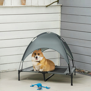 Large Elevated Dog Bed 6.2" L X 29.9" W 36.2" H Foldable Outdoor Cat Dog Canopy Cot w/ Carry Bag Grey – view 9