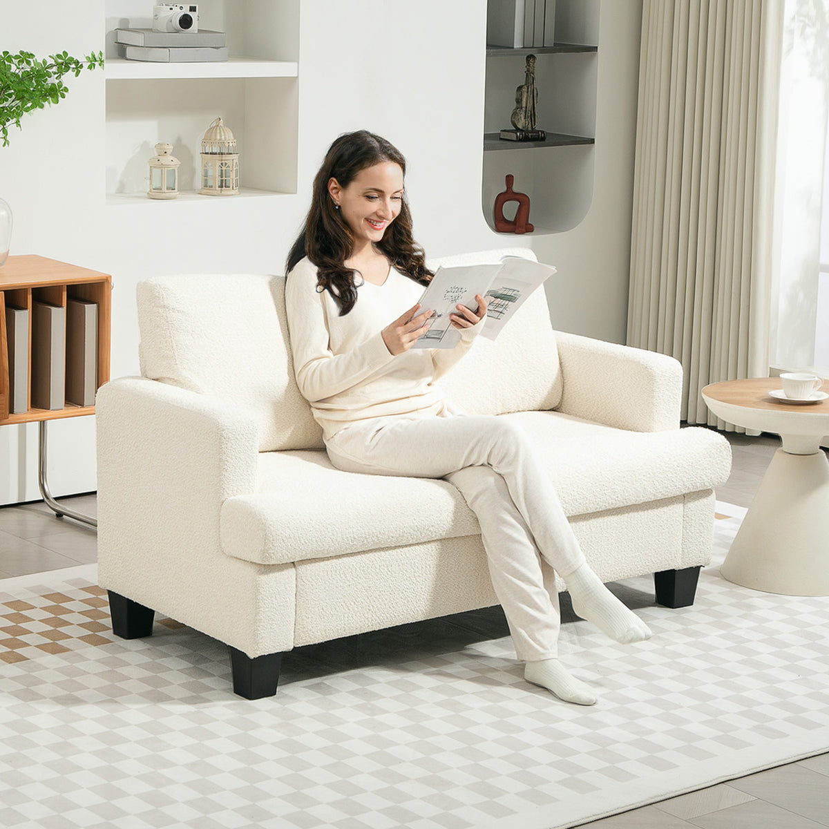 54.3" Loveseat Sofa, 2 Seater Sofa with Removable Cushions – view 14