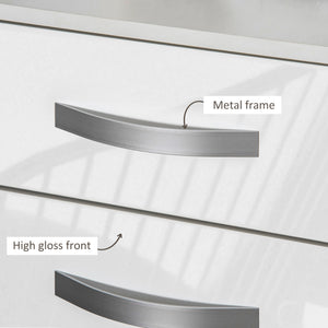 Bedside Table Set of 2, Modern Nightstand with Drawers and High Gloss Fronts, Night Table for Bedroom, Black – view 13