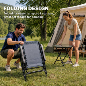 3pc Patio Rocking Chair Set, Folding Outdoor Rocking Chairs and Table Bistro Set w/ Breathable Mesh Seat – view 10
