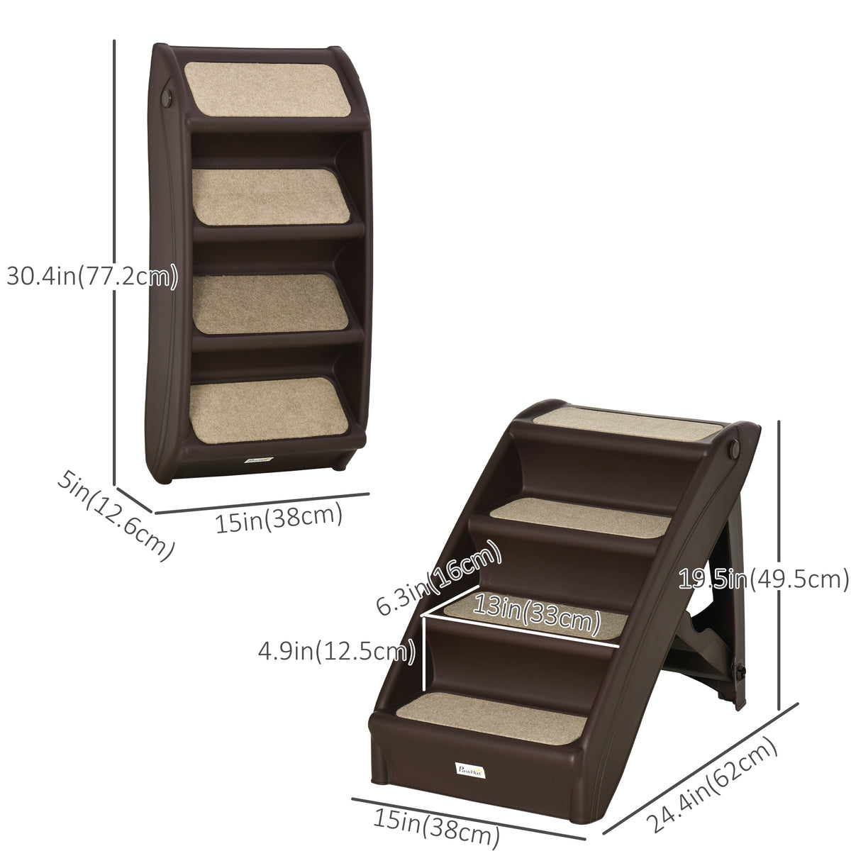 4-Level Portable Dog Stairs, Foldable Dog Steps for Small Dogs, Lightweight Cat Steps – view 9