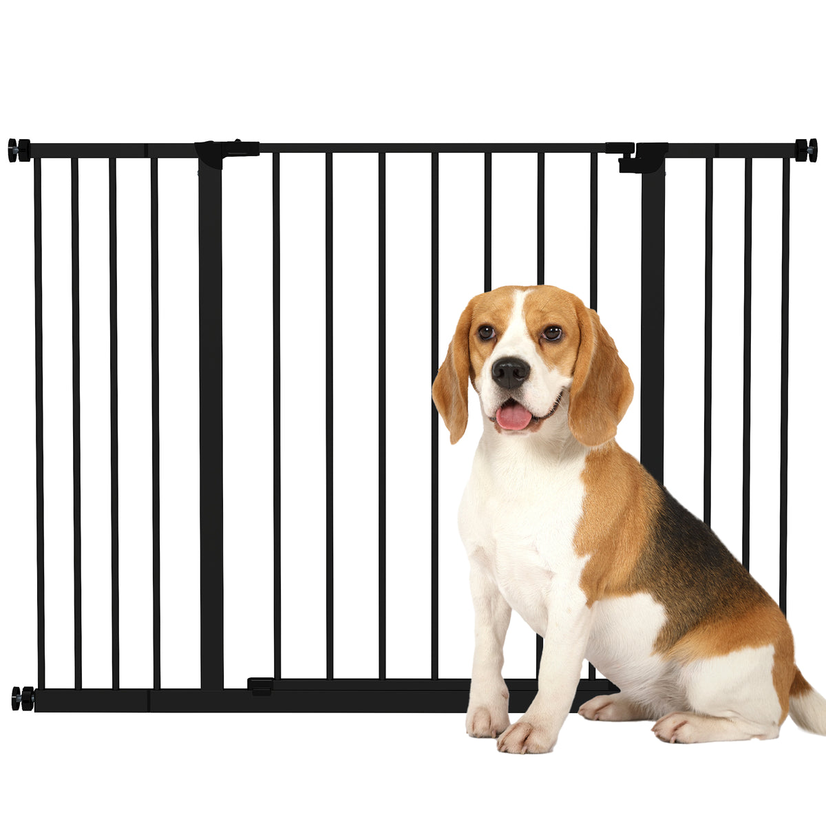 Pressure Fit Dog Gate Pet Barrier for stairs doorway, 29.9''- 42.1'' Width White – view 8