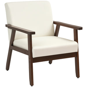 Accent Chairs with Cushioned Seat, Upholstered Linen-Feel Armchair with Adjustable Feet for Bedroom – view 15