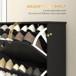 Narrow Shoe Storage with 3 Flip Drawers and Adjustable Shelves – view 4