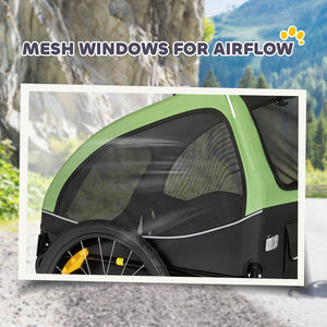 Dog Bike Trailer, Pet Cart Bicycle Wagon with 20" Wheels and Ventilated Windows, Portable Dog Trailer