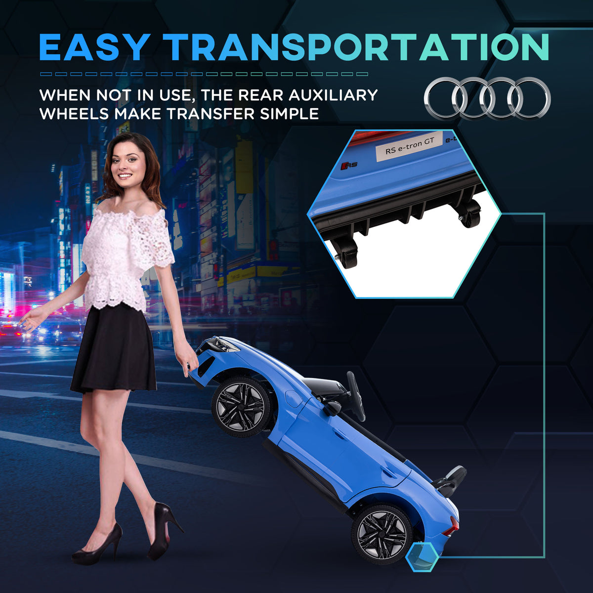 Ride-On Toy On Car with Remote Control, 12V 3.1 MPH Electric Ride for Kids w/ Suspension System – view 17