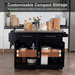 Stainless Steel Kitchen Island with Storage and Stainless Steel Top, Kitchen Trolley with Drawers – view 13