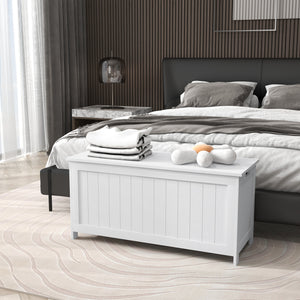 Storage Trunk with 2 Safety Hinges, Modern Entryway Bench with Side Handles, Storage Chest for Living Room – view 21