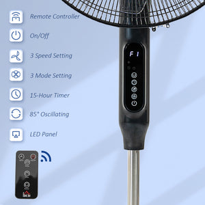 Standing Floor Fan with Remote Control, Stand Up Cooling Fan, Tall Pedestal Electric Fan for Home Bedroom – view 10