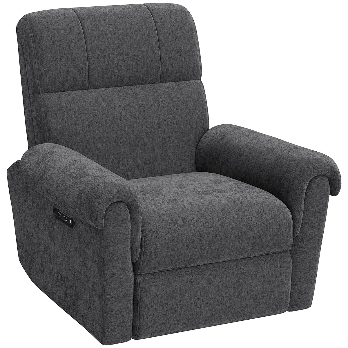 Power Recliner Chair, Fabric Upholstered Recliner Chair with USB Ports, Swivel and Rocking Function – view 8
